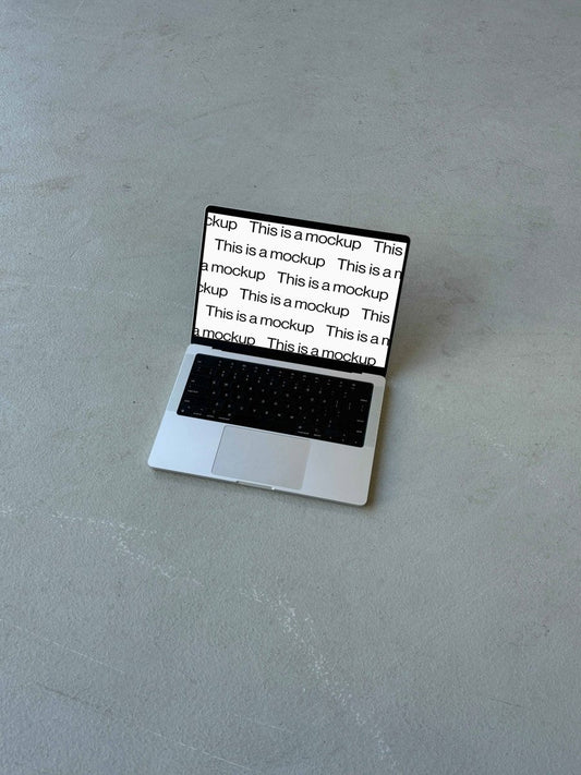 Macbook Concrete 01 Mockup - Mock Exchange