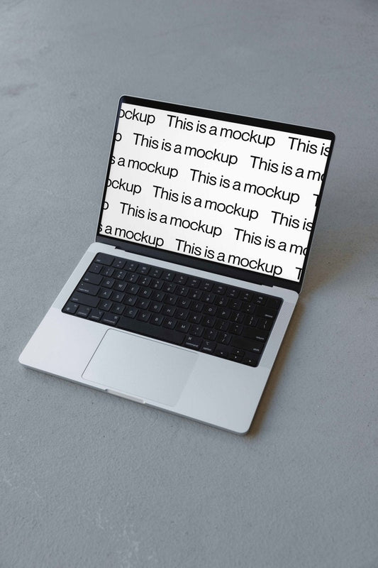 Macbook Concrete 02 Mockup - Mock Exchange