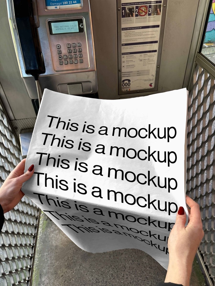 Newspaper Phone Booth 01 Mockup - Mock Exchange