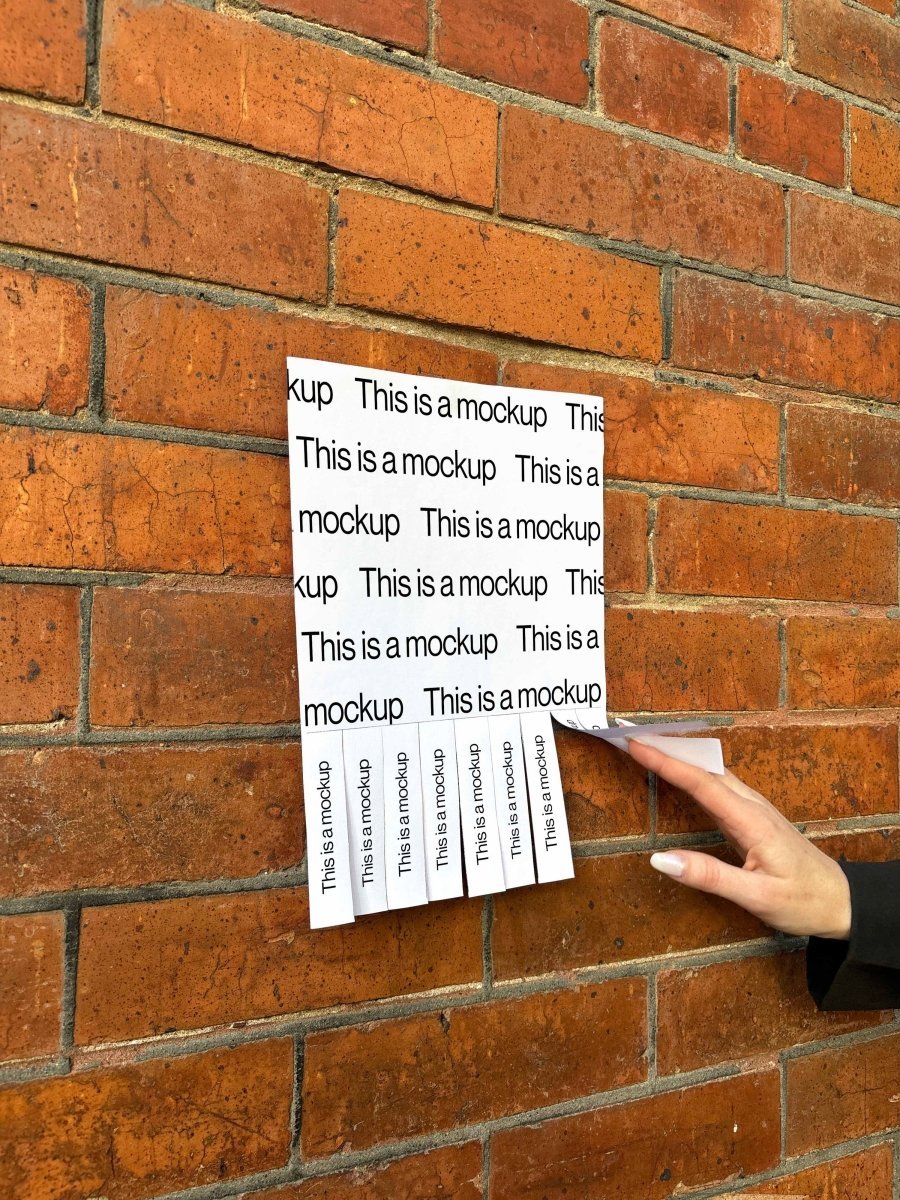 Paper Tear Off Brick Hand Mockup - Mock Exchange