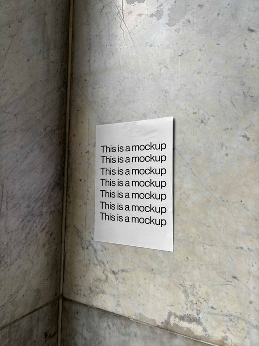 Poster on Marble Wall Mockup - Mock Exchange