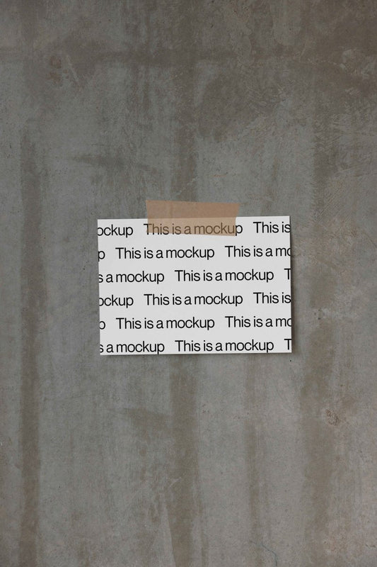 Sticky Paper Concrete Wall 02 Mockup - Mock Exchange